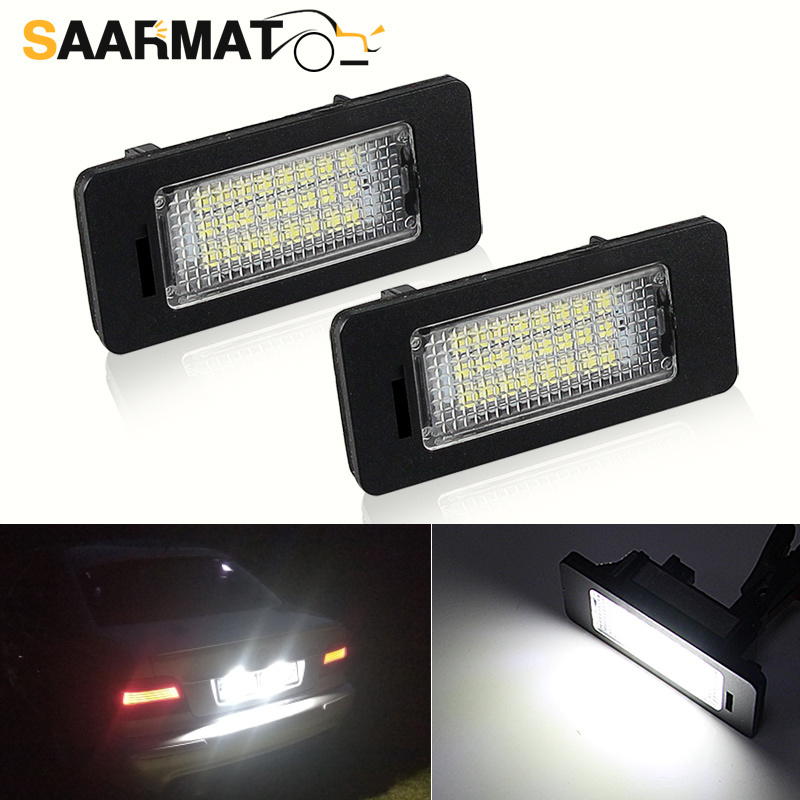 2pcs LED ป้ายทะเบียนโคมไฟจํานวนสําหรับ BMW E82 E88 F22 E90 E91 E92 E93 F30 F31 F32 F35 E39 E60 M5 E61 F10 F11