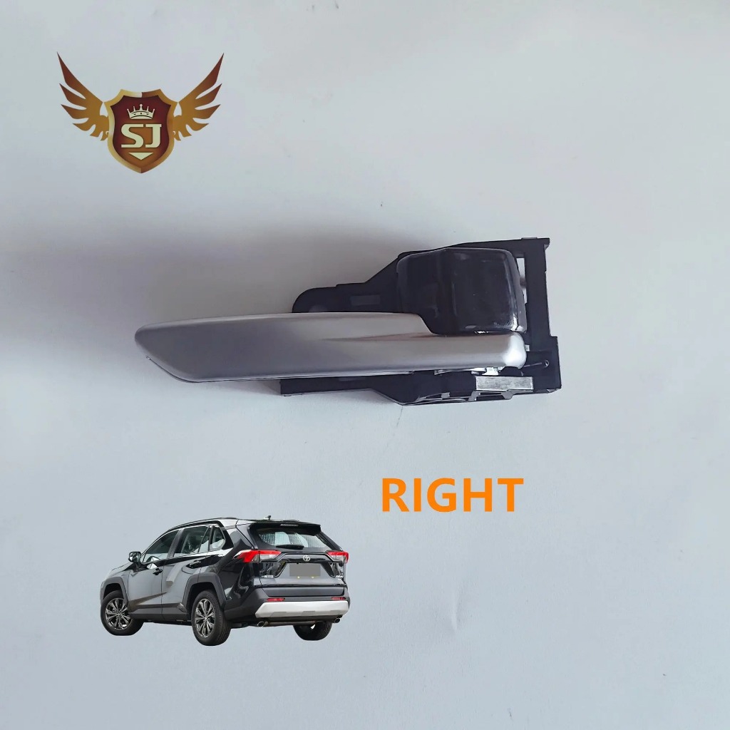 มือจับประตูภายในสีเงินสําหรับ Toyota RAV4 2019-2024 BZ4X Avalon Highlander Camry ด้านหน้าและด้านหลัง