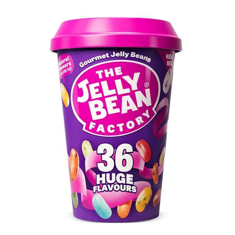 แพคเกจขนาดเล็กแบบพกพานําเข้า JELLYBEAN Rainbow Crispy Jelly Beans Jenny Bin กระป๋อง Geely Beans เด็ก Candy Snacks % L250512