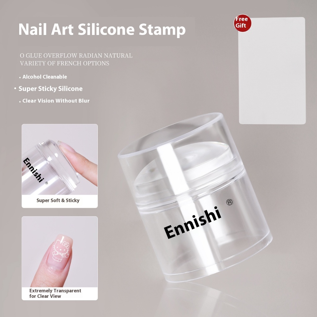 ANNIES ทําเล็บมือซิลิโคนซีลยืดหยุ่นสูงทนทานมัลติฟังก์ชั่เช็ดได้สูงโปร่งใสโอนแผ่นเหล็กรูปแบบเครื่องมื