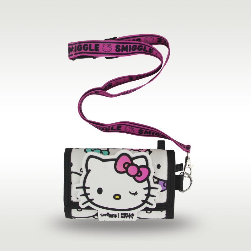 กระเป๋าสตางค์เด็ก Hello Kitty หนังสามชั้น ใส่บัตร เหรียญ คลัตช์ 5 นิ้ว