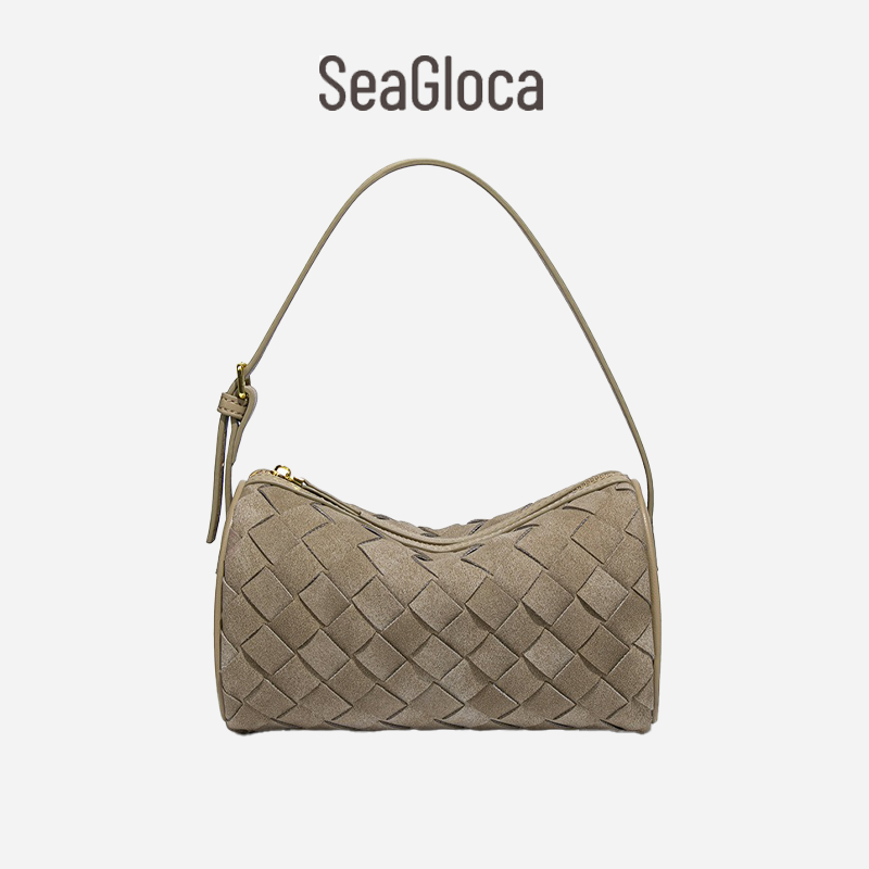 SeaGloca Matte หนังทอหรูหรา Underarm กระเป๋าถืออเนกประสงค์ไหล่กระเป๋าหมอนสําหรับผู้หญิงไม่มี 2046