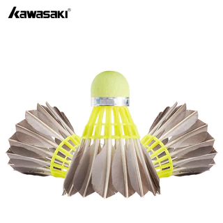 KAWASAKI ลูกขนไก่ 12 PCS KINGKONG จากขนเป็ดและห่าน เหมาะสำหรับการเล่นและการฝึกซ้อมแบดมินตัน