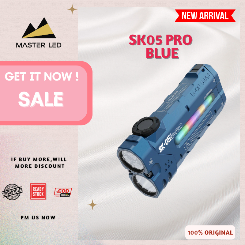 ไฟฉายที่สมบูรณ์แบบ LOOP GEAR SK05 Pro ไฟฉาย LED แบบแบนสีน้ําเงิน / ส้ม