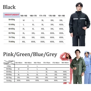 เสื้อกันฝนสูท (ด้านบนและกางเกง) เทปสะท้อนแสงสูงกันน้ําหนามีหลายสีให้เลือก