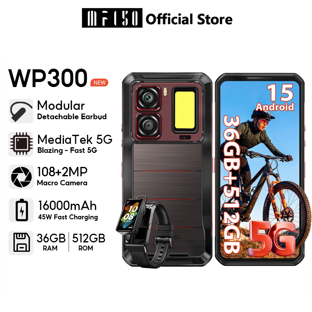 [สต็อกท้องถิ่น] OUKITEL WP300 โทรศัพท์ที่ทนทาน 16000mAh 36GB(12+24)GB+512GB Modular petachable Earbu