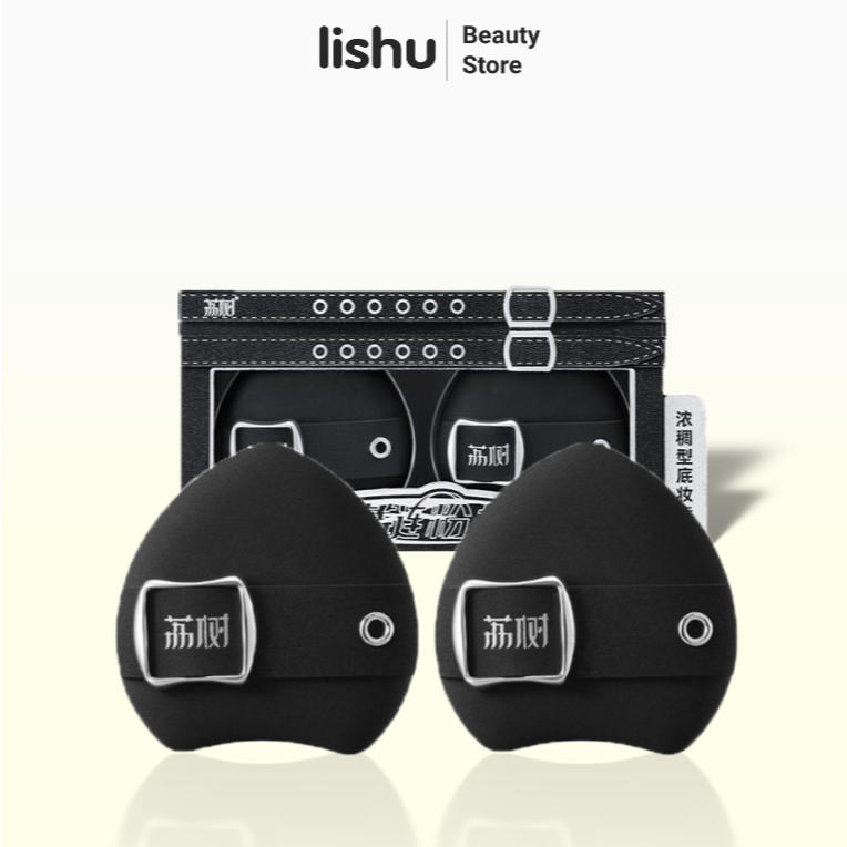 Lishu พัฟฟองน้ําแต่งหน้า พัฟฟองน้ําเครื่องสําอางสามเหลี่ยมที่เหมาะกับผิวนุ่มสําหรับแป้ง