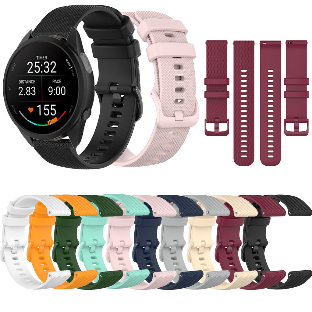 สายรัดนาฬิกาซิลิโคน 18 มม. 20 มม. 22 มม. สำหรับ Garmin Forerunner 265 255 245 255S 265S 245M 645 645M 55 158 165 ดนตรี 970 570 42mm 47mm