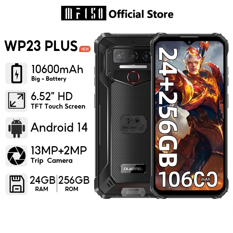 [LOCAL STOCK] Iiif150 Oukitel WP23 PLUS 24GB + 256GB 10600mAh แบตเตอรี่ขนาดใหญ่โทรศัพท์มือถือ 6.52 H