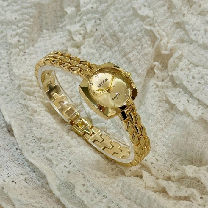 RENOS 1354/in สต็อกนาฬิกาผู้หญิง Casual Square Dial Quartz Luxury Elegant Women Charm นาฬิกา