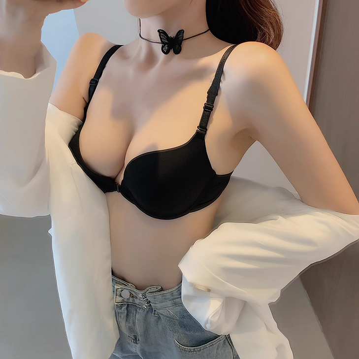 Sweetie เสื้อชั้นในแบบดันทรง ตะขอหน้า ไม่มีโครง วีลึก เสื้อท่อนบนบาง กางเกงท่อนล่างหนา สายเดี่ยว เซ็กซี่ เปิดหลัง - รูปที่ 6