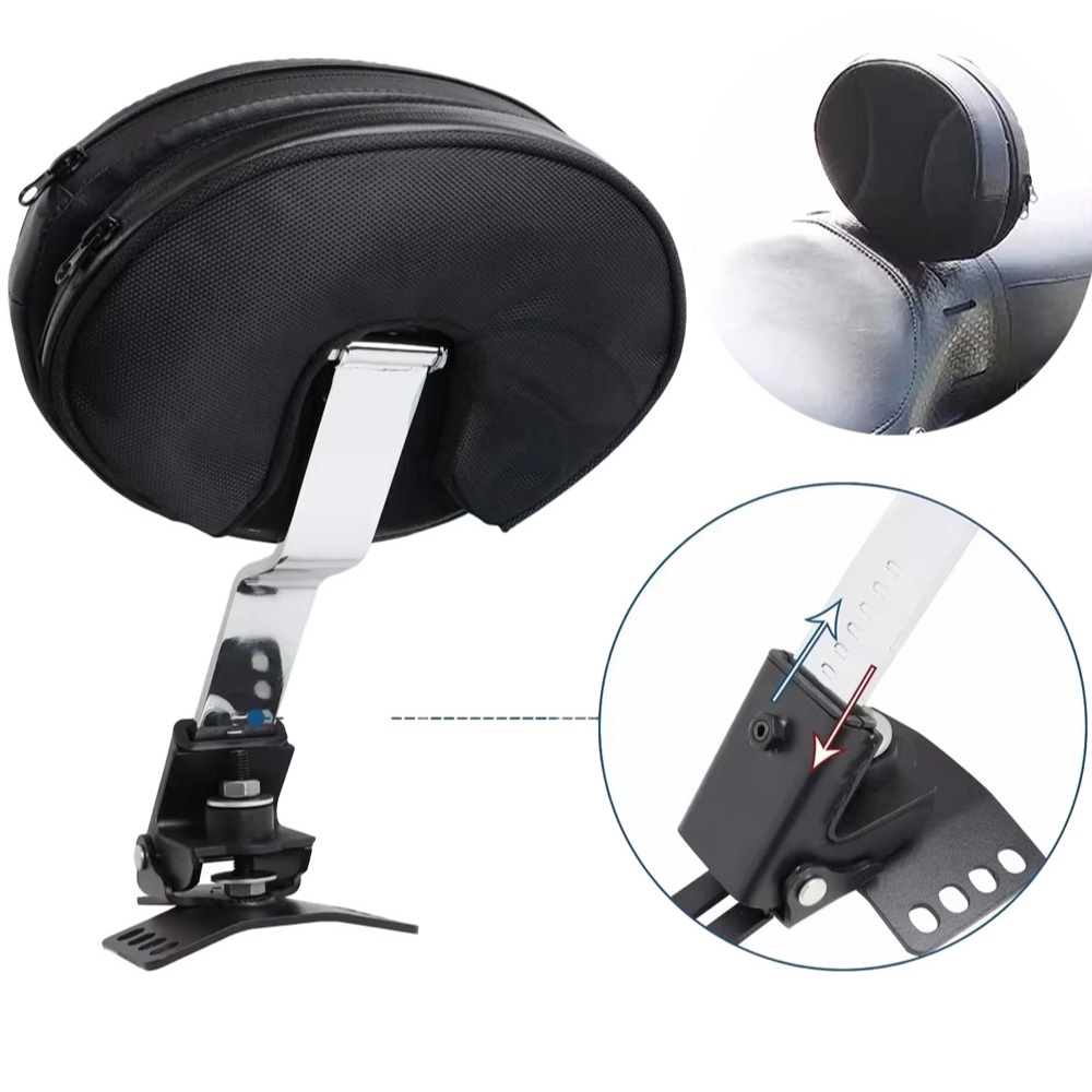 ไดร์เวอร์ด้านหลัง Rider พนักพิงผู้โดยสาร Back rest Pad สําหรับ 1997-2021 Harley Touring Road King Street Electra Glide ปรับ Plug-in รถจักรยานยนต์