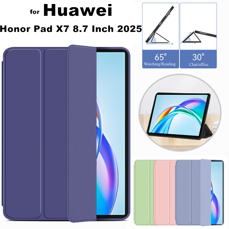 for Huawei Honor Pad X7 8.7 Inch 2025 Tablet Case Stand Flip Leather Trifold Soft Back Holder Tablet