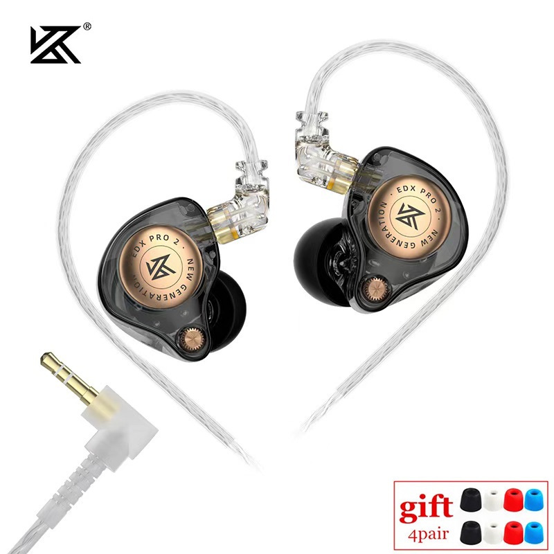 KZ EDX PRO X ไดรฟ์แบบไดนามิกหูฟังไฮไฟเบสหนักแน่นหูฟังกีฬาหูฟังโลหะหูฟังที่ถอดออกได้ 2PIN