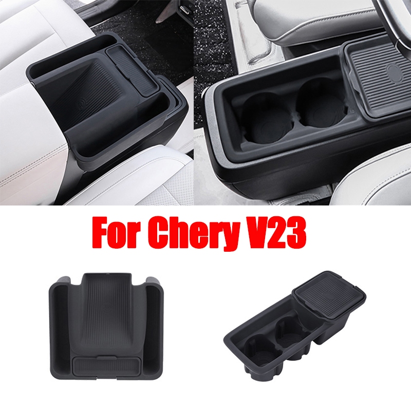 For Chery V23 รถที่เท้าแขนกล่องกล่องเก็บถ้วยน้ําผู้ถือแผ่นซิลิโคนป้องกันการลื่นการจัดเก็บและจัดระเบียบอุปกรณ์ตกแต่งภายใน