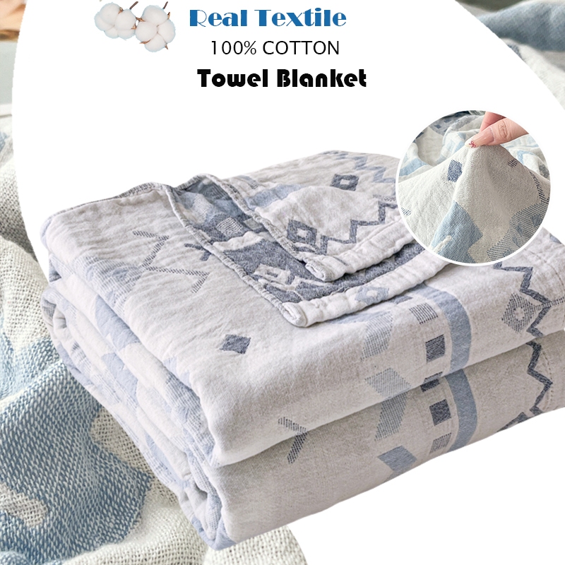 ผ้าห่มผ้าใบบัวฮีเมี่ยน 100% คอตตอน 3 ชั้น ไซส์ 3.5 ฟุต 5 ฟุต 6 ฟุต