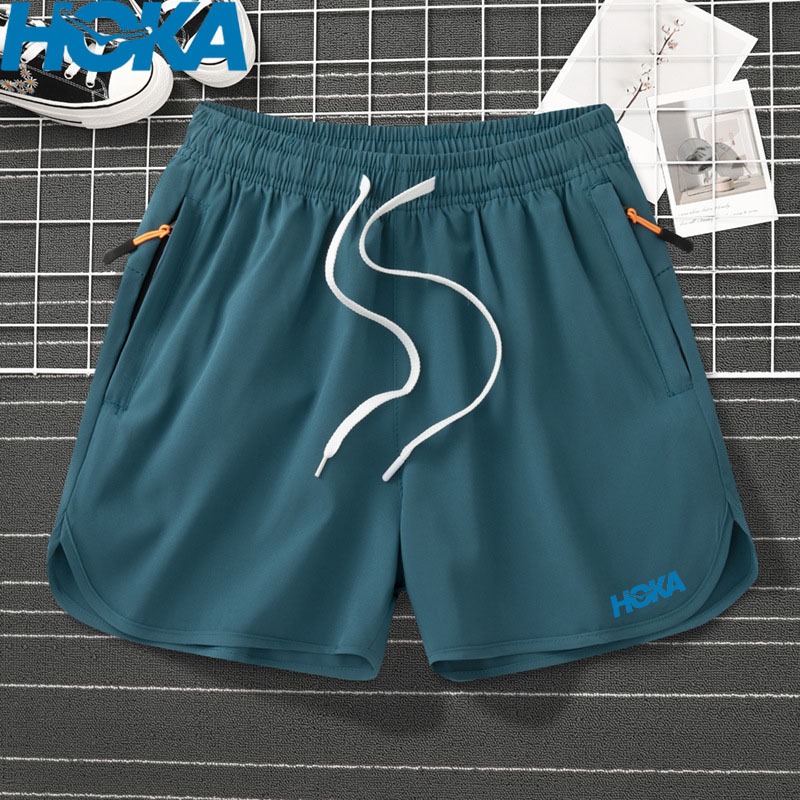 HOKA ONE ONE กางเกงขาสั้นวิ่ง ผ้าไหมน้ำแข็ง สำหรับผู้ชายและผู้หญิง ออกแบบมาเพื่อการเคลื่อนไหวอย่างคล