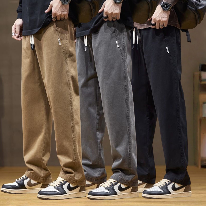 [โปรเด็ด] กางเกงวอมแฟชั่น ✦กระเป๋าข้าง 2 ช่อง✦ สไตล์ย้อนยุค เรียบง่าย ✦กางเกงคาร์โก้ผู้ชาย