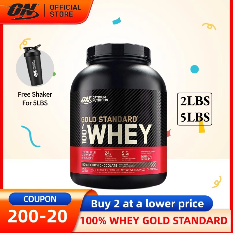 ON Optimum Nutrition Gold Standard เวย์ 100% 5LBS,ของขวัญฟรีเครื่องปั่น