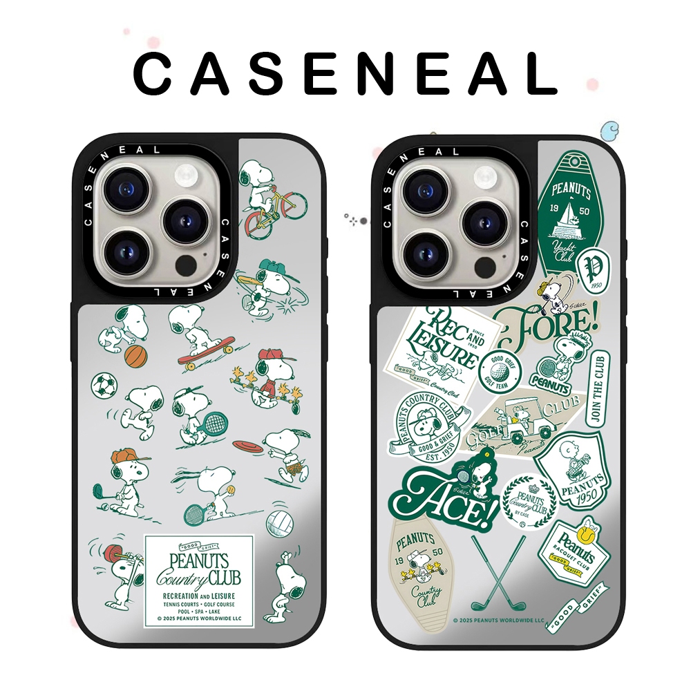 CASENEAL Graffiti Snoopyคุณภาพสูงกระจกเคสโทรศัพท์เหมาะสําหรับiPhone 17ProMax 17pro 17 air 16promax 16 15promax 15 14promax 13 13Promaxแฟชั่นAnti Drop Hard Case