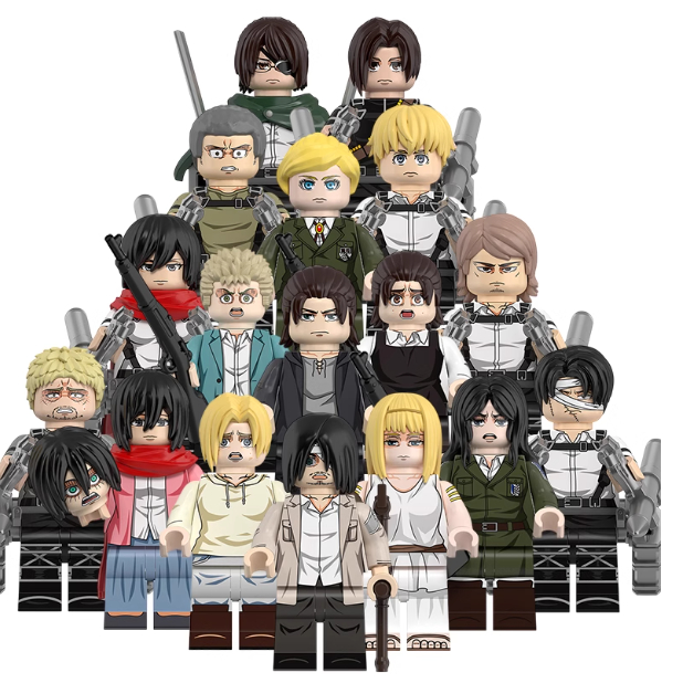 WM203+WM6204 อะนิเมะการ์ตูนโจมตีTitan Building Block Mini Action Figuresคริสต์มาสฮาโลวีนของเล่นเด็กข