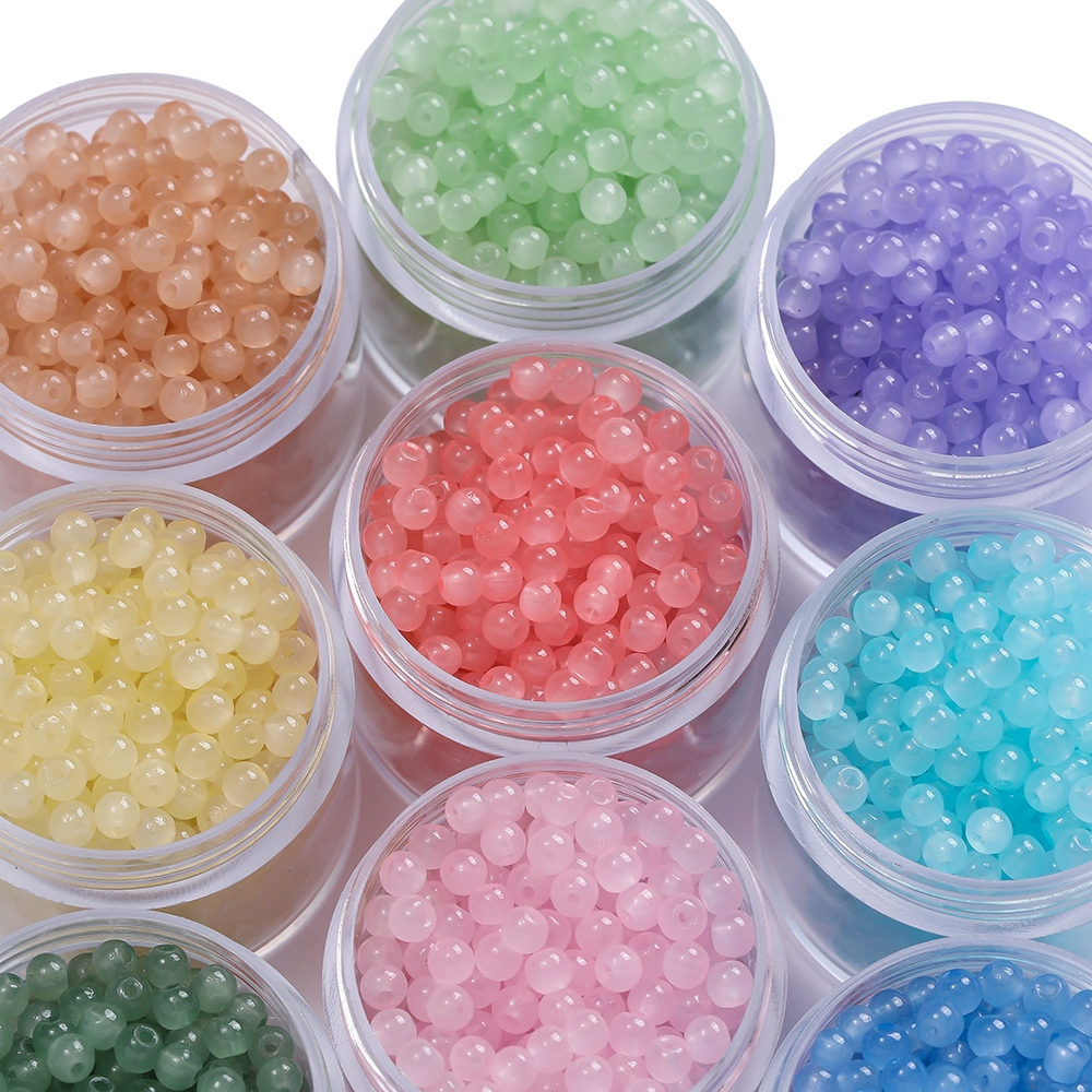 St.kunkka 50/100 ชิ้น, 3-4 มม., ลูกปัดแก้วหยกเทียม สําหรับสร้อยคอสร้อยข้อมือลูกปัด DIY