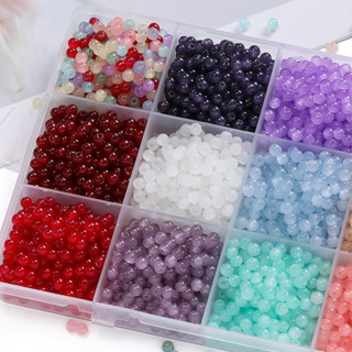 St. kunkka 50/100 ชิ้น 3 มม.4 มม.รอบลูกปัดเลียนแบบหยกลูกปัดแ…