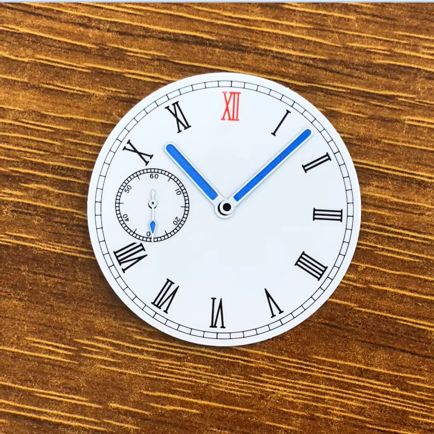 37มิลลิเมตร และ6497สีขาวเคลือบสีแดงหน้าปัดสิบสองด้าน+มือสีฟ้าสําหรับเซนต์3600/EAT6497คู่มือเคลื่อนไห