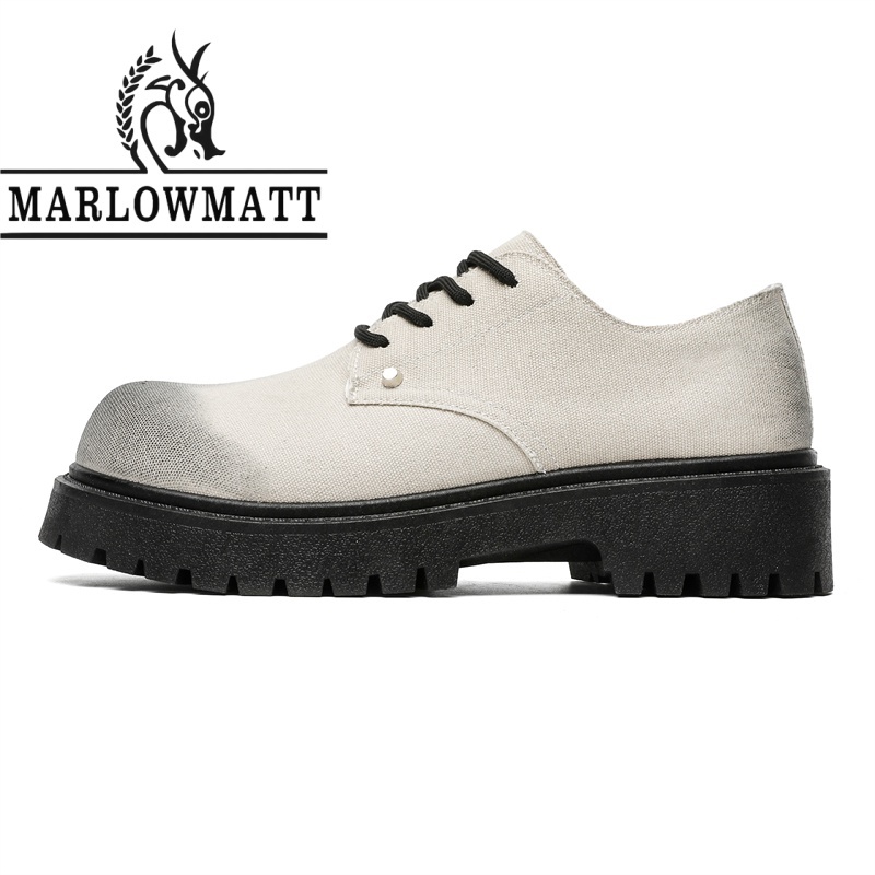 รองเท้าลําลองผู้ชาย Marlowmatt | รองเท้าหนัง Oxford หัวโต | แฟชั่น สไตล์ใหม่ | เพิ่มความสูงกันลื่นระบายอากาศ
