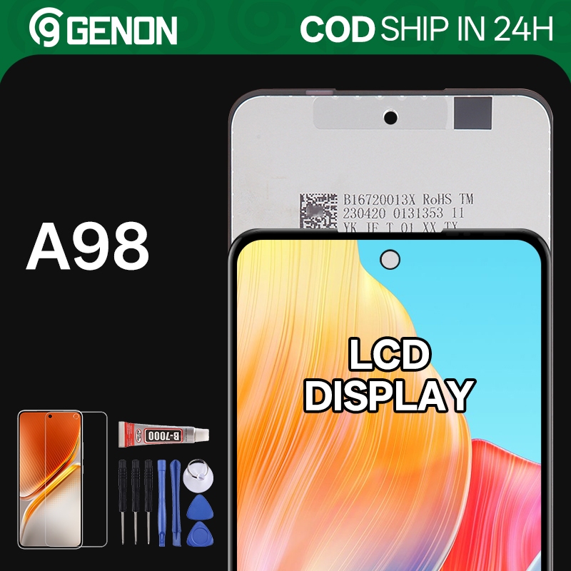 Genon IPS 90Hz LCD สําหรับ Oppo A98 จอแสดงผล LCD หน้าจอสัมผัสพร้อมชิ้นส่วนทดแทนกรอบ