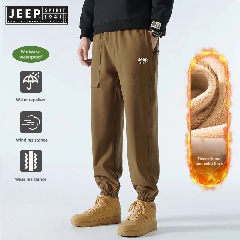 กางเกงบุรุษแบบมัดข้อเท้า Jeep Spirit 1941 สำหรับฤดูฝนและหนาว เหมาะสำหรับกิจกรรมกลางแจ้ง ป้องกันลมและฝน