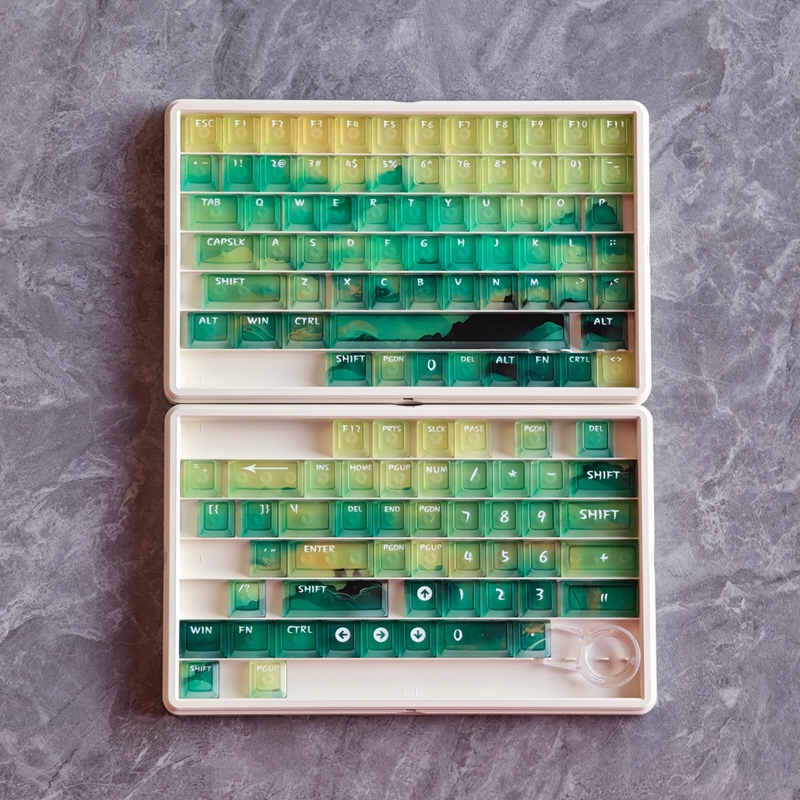 Keycap เฉพาะYouTai Keycap Cherry Profile 115 คีย์ Shine ผ่านสําหรับ Cherry MX Switch คีย์บอร์ด RK61/