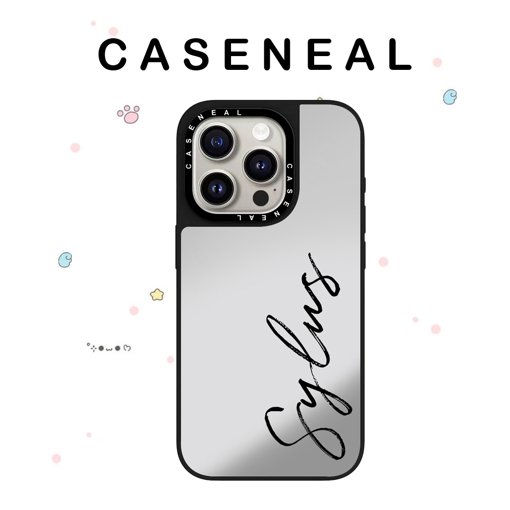 CASENEAL บุคลิกภาพภาษาอังกฤษคุณภาพสูงกระจกเคสโทรศัพท์เหมาะสําหรับ iPhone 17ProMax 17pro 17 air 16promax 16 15promax 15 14promax 13 13promax แฟชั่น Anti Drop Hard Case