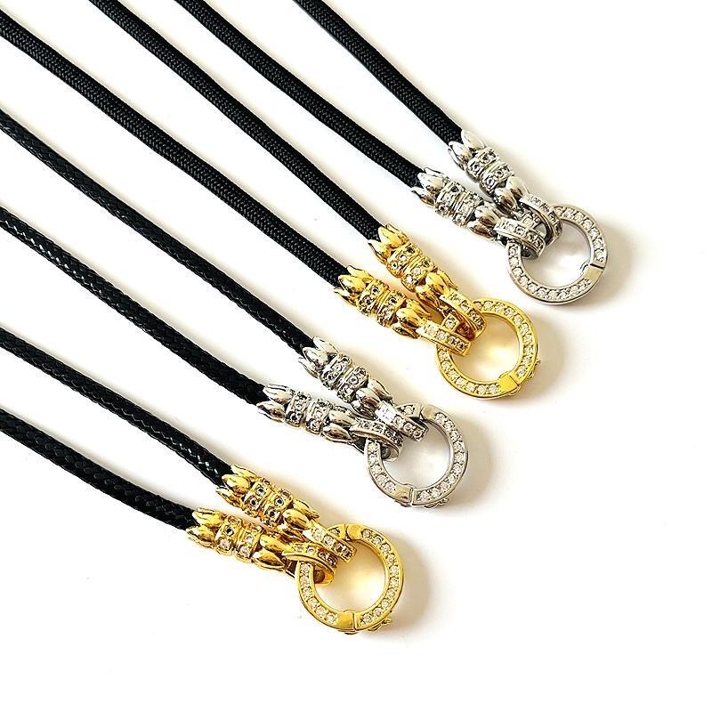 T Thailand Amulet Chain Lotus Style Amulet Necklace High-End Wax Leather Rope Style