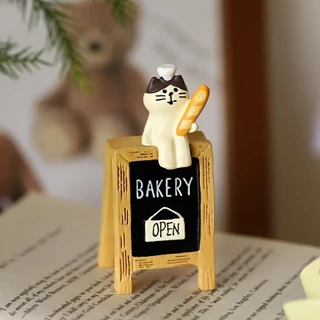 ชุด 6 ชิ้นตุ๊กตาเรซิ่นตกแต่งโต๊ะทำงาน ของตั้งโชว์แต่งห้องนอน art toy ตกแต่งบ้าน ของขวัญน่ารัก ครัวซองต์ บาเก็ต งานเรซิ่น ของสะสม