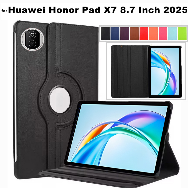 for Huawei Honor Pad X7 8.7 Inch 2025 Tablet 360 Rotating PU Leather Case for HonorPad X7 8.7" With 