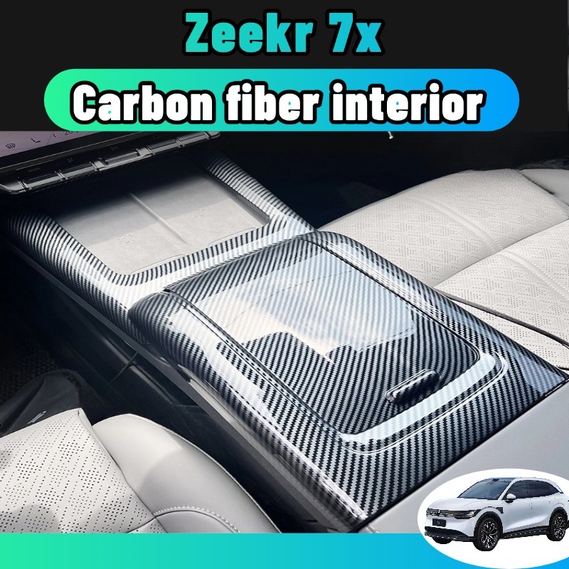 สําหรับ Zeekr 7x ฝาครอบสวิตช์หน้าต่างพวงมาลัย คาร์บอนไฟเบอร์ ฝาครอบแผงเกียร์ ครอบแอร์หลัง ช่องระบายอากาศ สําหรับตกแต่งภายในรถยนต์ สีดํา ชุดแต่ง ของแต่ง carbon kevlar ของแต่งรถยนต์