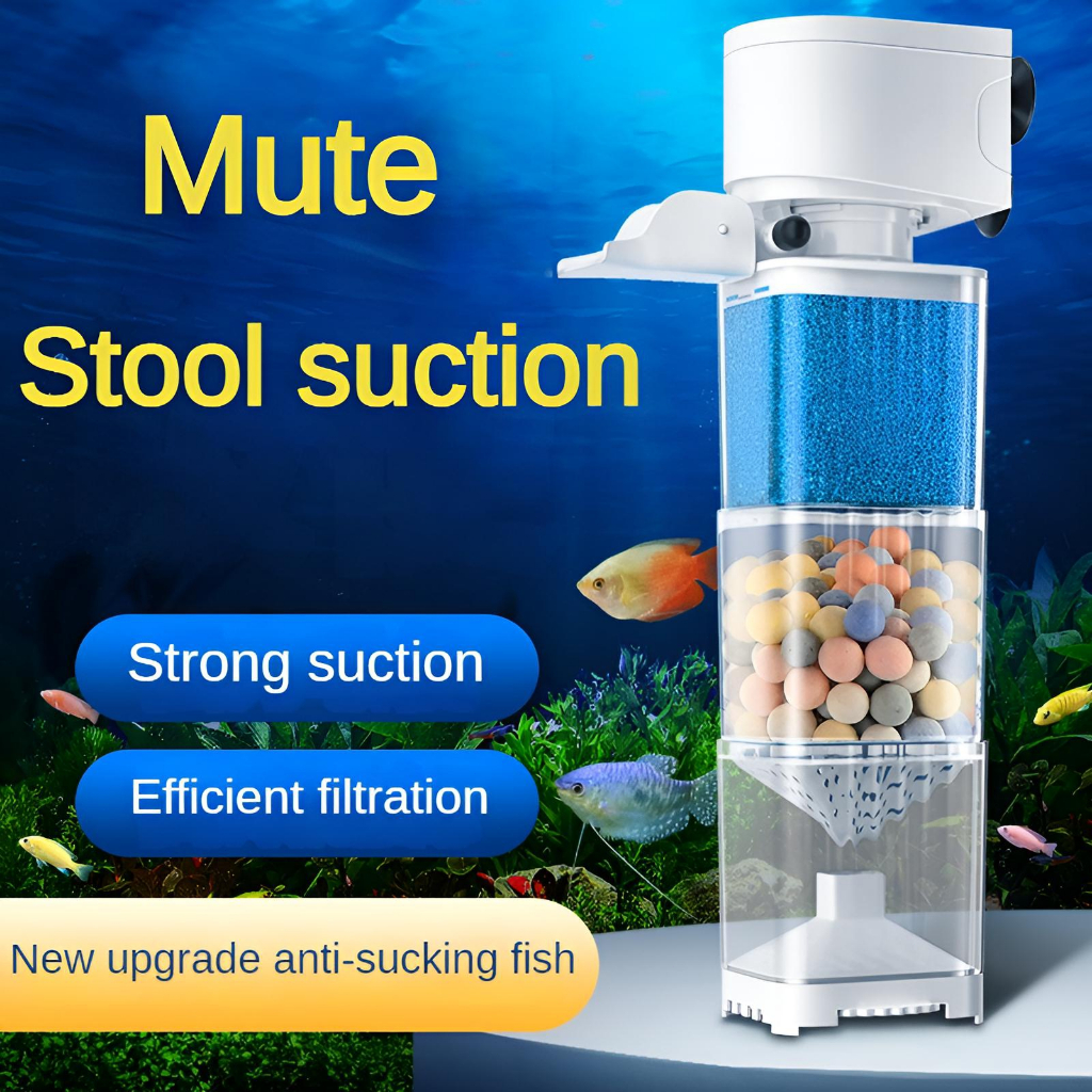 ตัวกรองห้องน้ําปลา Feces-Absorbing อันทรงพลัง การให้ออกซิเจน & Wave-Making, ปิดเสียงและประหยัดพลังงา