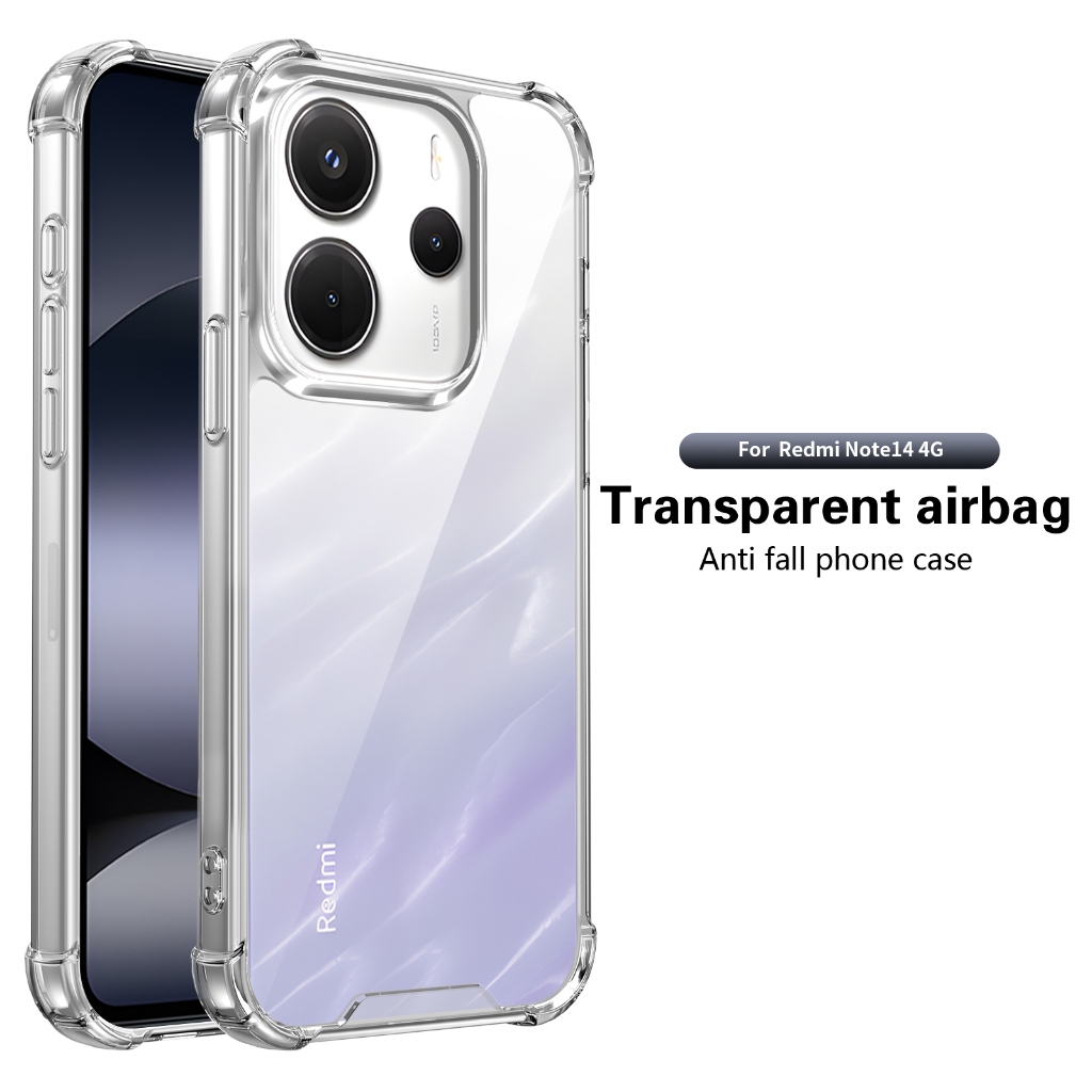 ปลอกสําหรับ Xiaomi Redmi หมายเหตุ 14 4G Note14 24117RN76G 24117RN76O 24117RN76E เคสโทรศัพท์ Clear สี