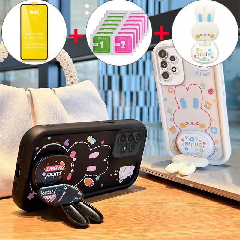 SAMSUNG เคสสําหรับSAMSUNG A13 A52 A52S A72 A53 A73 A33 A32 a23 5g A13 A32 4Gเคสโทรศัพท์Softcaseซิลิโคนกันกระแทกออกแบบใหม่ความงามกระต่ายพร้อมที่วางและฟิล์มนุ่มJTCET01 - รูปที่ 3