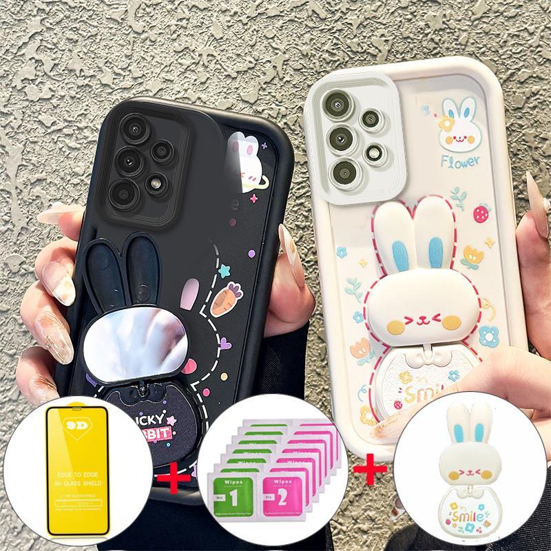 SAMSUNG เคสสําหรับSAMSUNG A13 A52 A52S A72 A53 A73 A33 A32 a23 5g A13 A32 4Gเคสโทรศัพท์Softcaseซิลิโคนกันกระแทกออกแบบใหม่ความงามกระต่ายพร้อมที่วางและฟิล์มนุ่มJTCET01 - รูปที่ 4