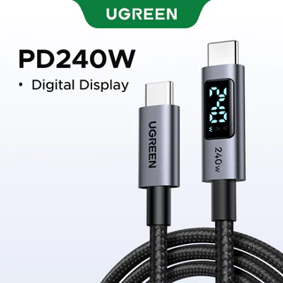 UGREEN สายชาร์จข้อมูล 240W USB 2.0 USB-C ถึง USB-C สายจอแสดงผลดิจิตอลอลูมิเนียมถักเข้ากันได้กับ iPhone 17/16/15 series