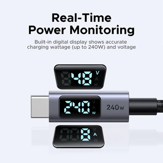 UGREEN สายชาร์จข้อมูล 240W USB 2.0 USB-C ถึง USB-C สายจอแสดงผลดิจิตอลอลูมิเนียมถักเข้ากันได้กับ iPhone 17/16/15 series