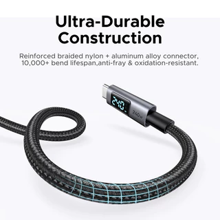 UGREEN สายชาร์จข้อมูล 240W USB 2.0 USB-C ถึง USB-C สายจอแสดงผลดิจิตอลอลูมิเนียมถักเข้ากันได้กับ iPhone 17/16/15 series