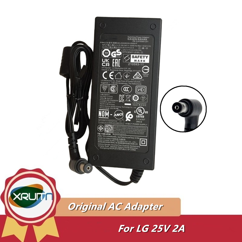 อะแดปเตอร์ AC MS-Z2000R250-050D0-P 25V 2A ของแท้ EAY65901201 เครื่องชาร์จสําหรับ LG SK8 SH4 SH5 SK7-