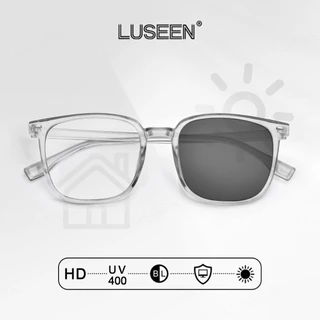 LUSEEN แว่นตากรองรังสี และเปลี่ยนสีได้ สำหรับใบหน้ากลม ผู้หญิงและผู้ชาย ยูนิเซ็กซ์ AG2279