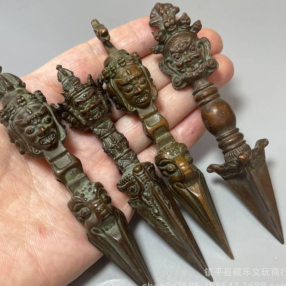 เนปาลทิเบต Vajra สามด้าน Puba Vajra Vajra Demon-Reduction Pestle Feng Shui เครื่องประดับจี้250929เอฟ