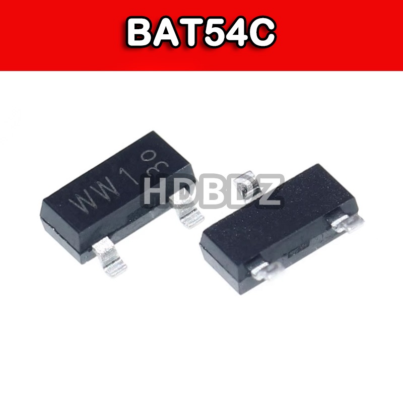 50~100PCS BAT54C SOT-23 WW1 30V 200mA Shoteki ไดโอด IC SMD