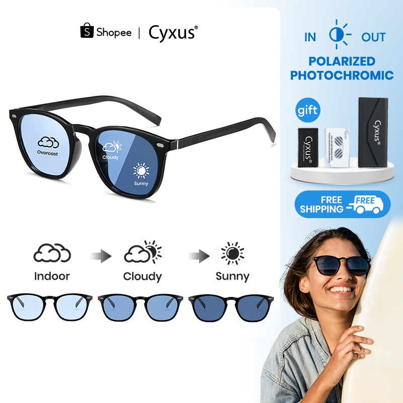 Cyxus แว่นตากันแดดโพลาไรซ์แบบ โฟโตโครมิก หลายสี Uv400 กลางแจ้ง Filter สําหรับผู้ชายและผู้หญิง P1171