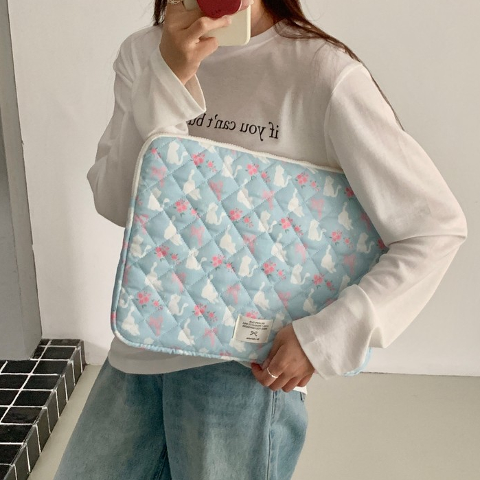 กระเป๋าแล็ปท็อปแบบเกาหลี ลายแมวน่ารัก ทนทานกันกระแทกสำหรับแท็บเล็ตและแล็ปท็อปขนาด 9.7 - 15.6 นิ้ว